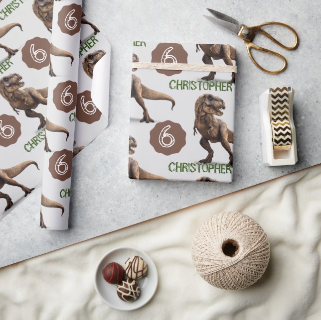 Dinosaur dino Party Kids Birthday Trex Wrapping Paper (Crafts)