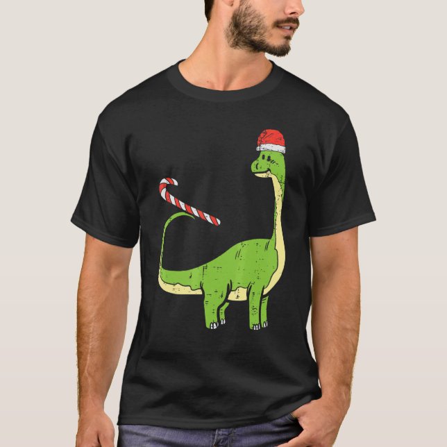 Dinosaur Dino Santa Toddler Boys Christmas Xmas Ki T-Shirt (Front)