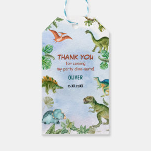 Dinosaur Dino T-rex Birthday Gift Thank You Tags