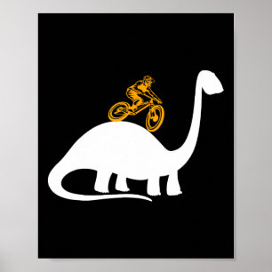 Dinosaur Dino T-rex Mtb Biking Mountain Bike Cloth Poster
