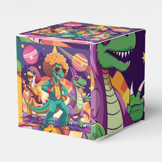 Dinosaur Disco Dig Foam Boards Favour Box (Front Side)