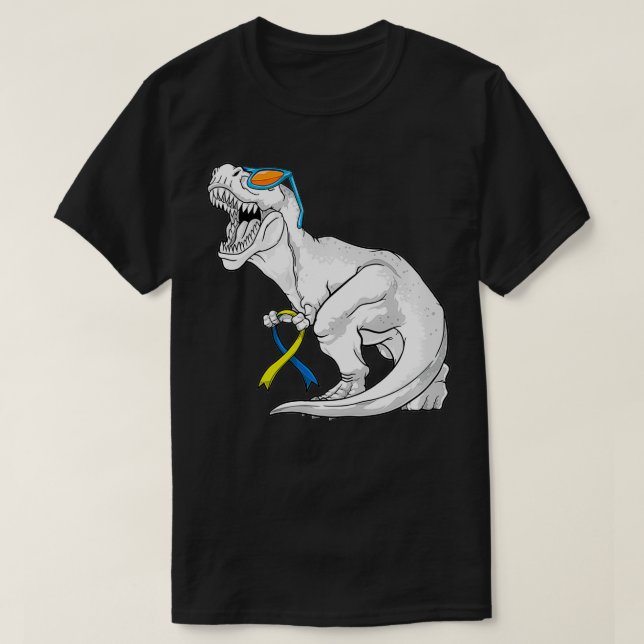 Dinosaur Down Syndrome Awareness Kids Boys Girls T T-Shirt (Design Front)