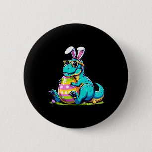 Dinosaur Easter Bunny Egg Happy Eastrawr T Rex Kid 6 Cm Round Badge