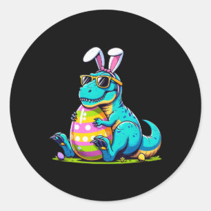 Dinosaur Easter Bunny Egg Happy Eastrawr T Rex Kid Classic Round Sticker