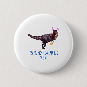 Dinosaur Easter Bunny T Rex Tyrannosaurus Funny T 6 Cm Round Badge