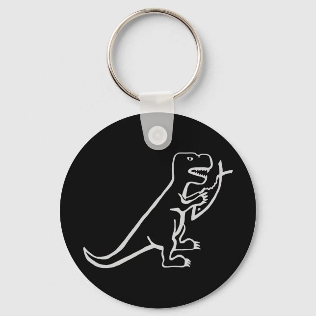 Dinosaur Eating Fish  Key Ring (Front)