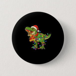 Dinosaur Eating Zza Santa Claus T-rex Funny Christ 6 Cm Round Badge