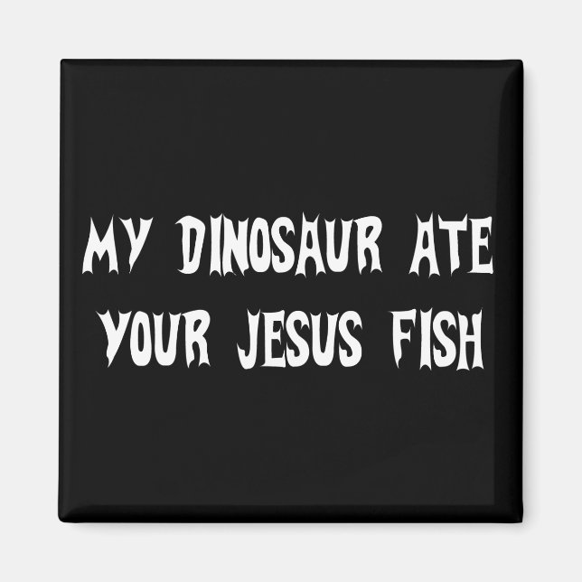 Dinosaur Eats Jesus Fish Magnet (Front)