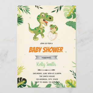 Dinosaur egg baby shower invitation