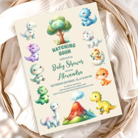 Dinosaur Egg Cute Watercolor Baby Shower
