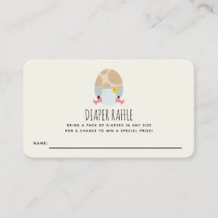 Dinosaur Egg Girl Baby Shower Diaper Raffle Ticket Enclosure Card