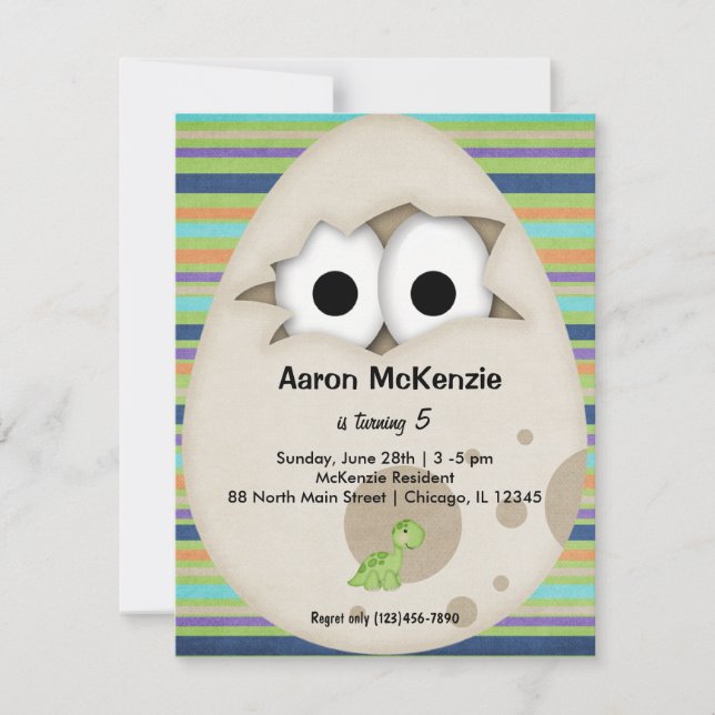 Dinosaur Egg Invitation (Front)
