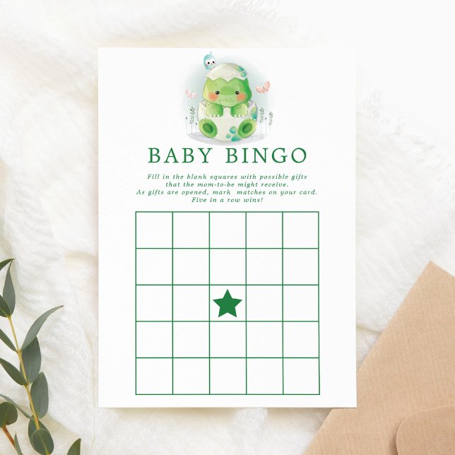 Dinosaur Egg Watercolor Baby Bingo Invitation (Creator Uploaded)