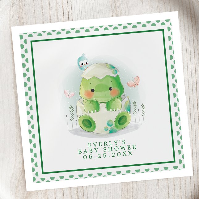 Dinosaur Egg Watercolor Baby Shower Napkins (Creator Uploaded)