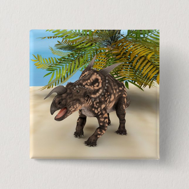 Dinosaur Einiosaurus 15 Cm Square Badge (Front)