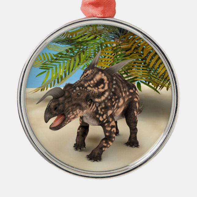 Dinosaur Einiosaurus Metal Tree Decoration (Front)