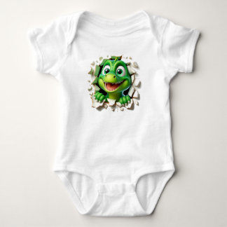 DINOSAUR EMMERGING FROM CRACK  BABY BODYSUIT