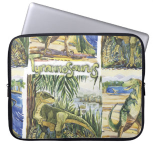 Dinosaur Era: Watercolor Landscape Illustration Laptop Sleeve