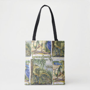 Dinosaur Era: Watercolor Landscape Illustration Tote Bag