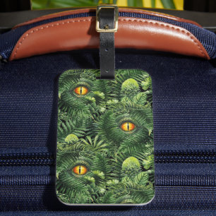Dinosaur Eyes Green Plants Ancient Creature Art Luggage Tag