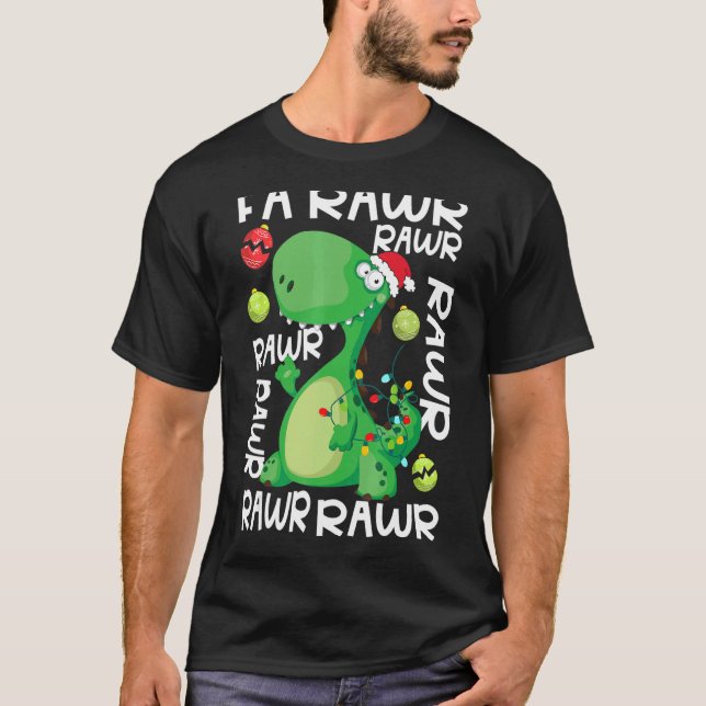 Dinosaur Fa Ra Ra Ra Rawr Rex  Christmas Xmas Paja T-Shirt (Front)