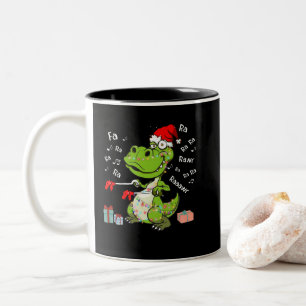 Dinosaur Fa Ra Ra Ra Rawr T-Rex Christmas Xmas Two-Tone Coffee Mug