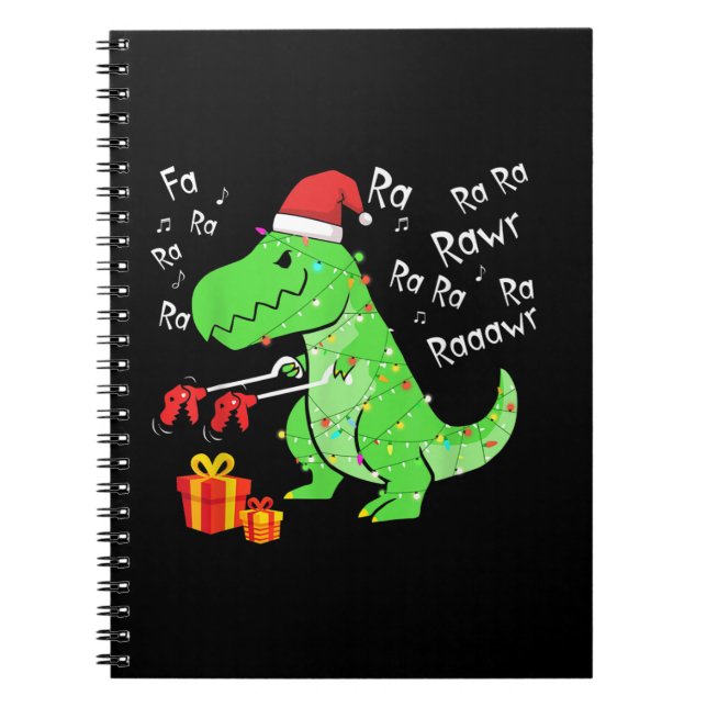 Dinosaur Fa Ra Ra Ra Rawr T-Rex Funny Christmas Xm Notebook (Front)