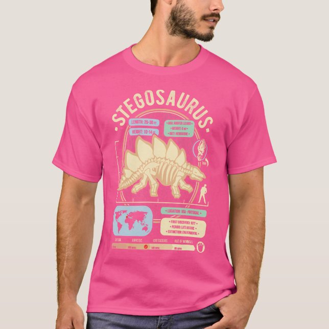 Dinosaur Facts - Stegosaurus Science  Anatomy Gift T-Shirt (Front)