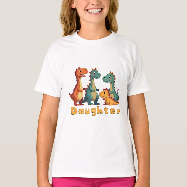 Dinosaur Family T-Shirt (daughter) (Front)