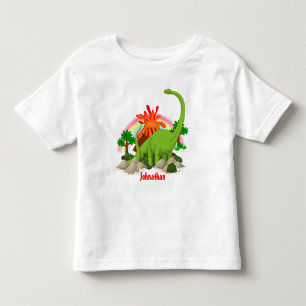 Dinosaur fantasy island DIY name volcano kids Toddler T-Shirt