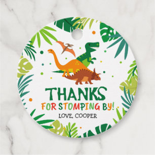 Dinosaur Favour Tag, Dinosaur Birthday Circle Tag