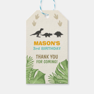 Dinosaur Favour Tags Dinosaur Birthday Party