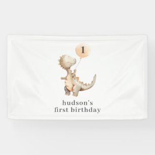 Dinosaur First Birthday Balloon Banner
