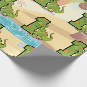 Dinosaur First Birthday Party Wrapping Paper