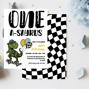 Dinosaur First Birthday, Skateboard Dinos 1 st  Invitation