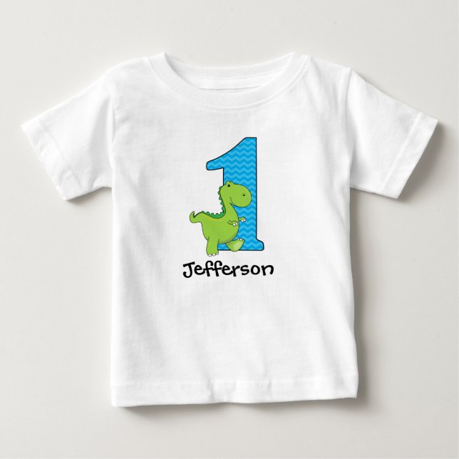 Dinosaur First Birthday Tshirt Personalised (Front)
