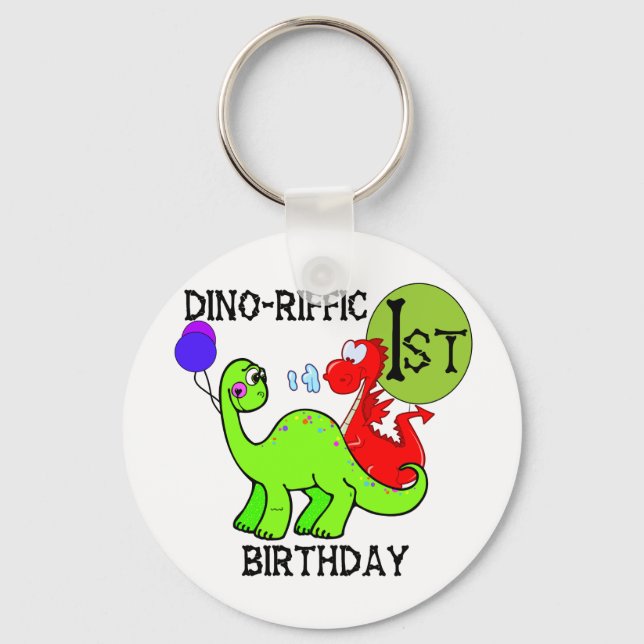 Dinosaur First Birthday Tshirts and Gifts Key Ring (Front)