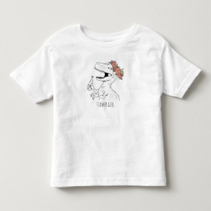 Dinosaur Flower Girl Toddler T-Shirt