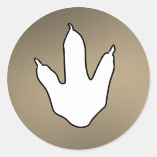 Dinosaur footprint classic round sticker