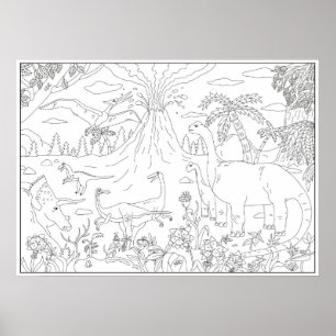 Dinosaur for colouring poster