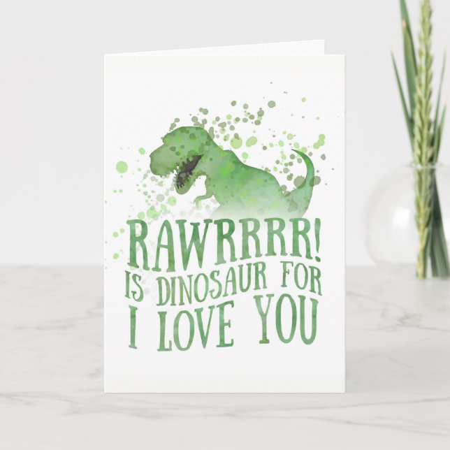 Dinosaur for "I love you" Card (Front)