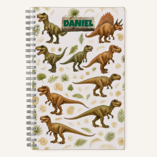 Dinosaur Fossil and Fern Notebook