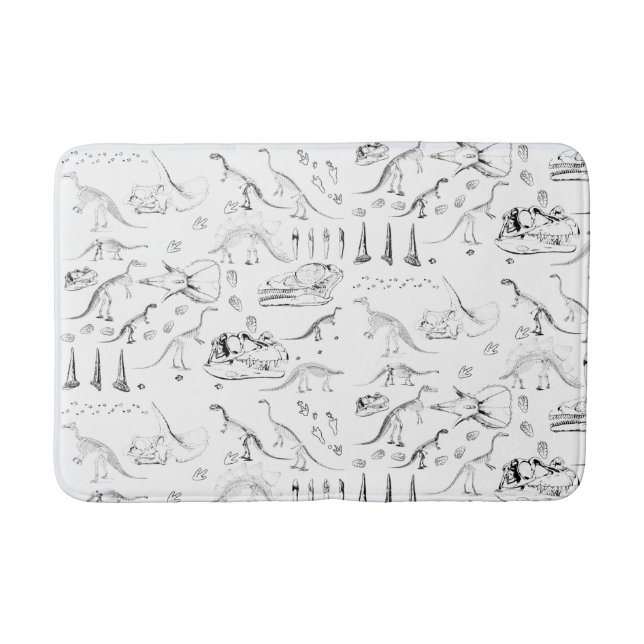 Dinosaur Fossil Bones Pattern Bath Mat (Front)