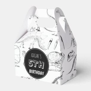 Dinosaur Fossil Bones Pattern Birthday Age Favour Box