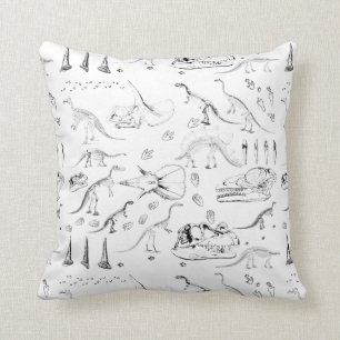 Dinosaur Fossil Bones Pattern Cushion