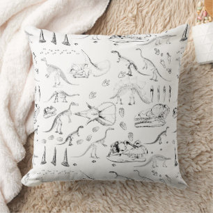 Dinosaur Fossil Bones Pattern Cushion