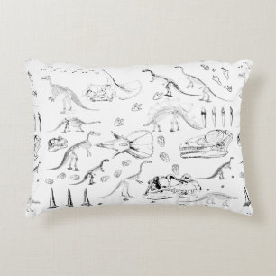 Dinosaur Fossil Bones Pattern Decorative Cushion