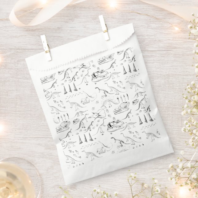 Dinosaur Fossil Bones Pattern Favour Bags (Clipped)