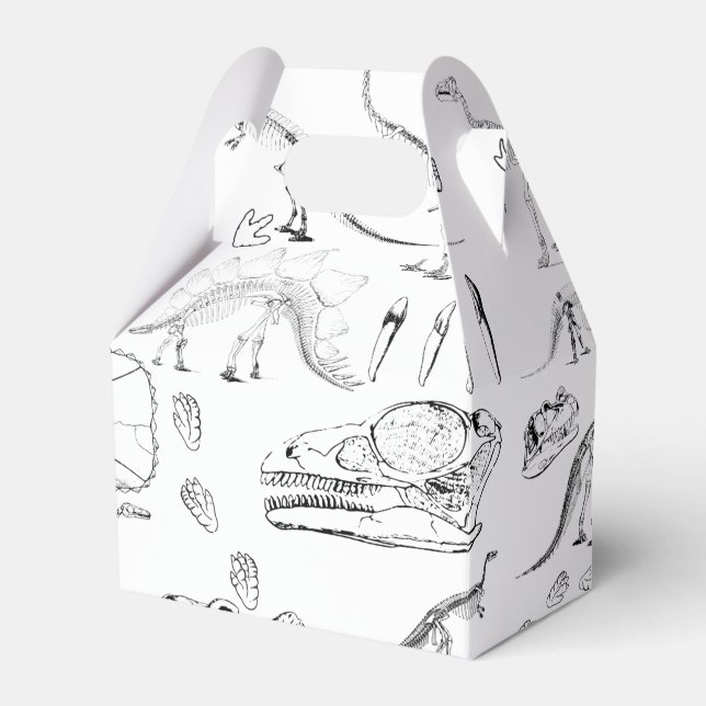 Dinosaur Fossil Bones Pattern Favour Box (Front Side)
