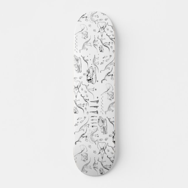 Dinosaur Fossil Bones Pattern Skateboard (Front)